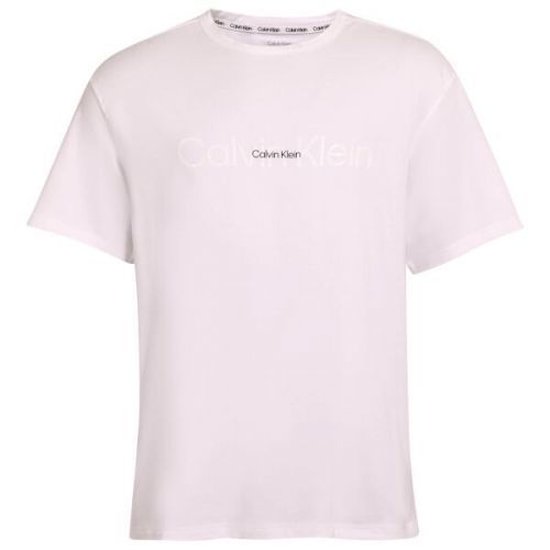 Calvin Klein EMB ICON LOUNGE-S/S CREW NECK Pánské tričko, bílá, velikost XL