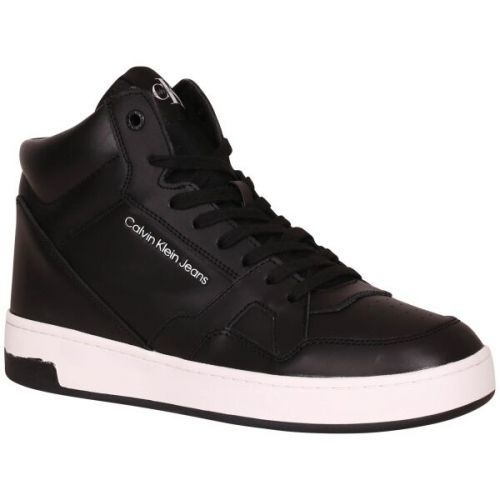 Calvin Klein BASKET CUPSOLE MID LTH-PU Dámská volnočasová obuv, černá, velikost 40