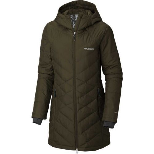 Columbia HEAVENLY HOODED LONG JACKET Dámská prodloužená  bunda, khaki, velikost XS