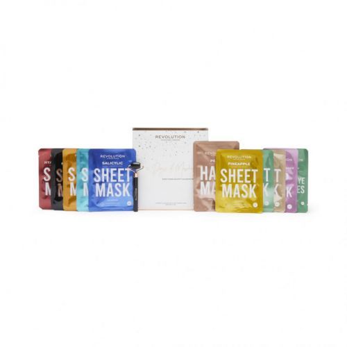 Revolution Skincare, 12 Days of Masking: Sheet Mask Advent Calendar Set, dárková sada 12 ks
