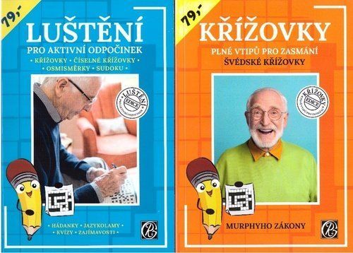 Balíček křížovek 1+1 zdarma (Luštění pro aktiví odpočinek + Křížovky plné vtipů pro zasmání)