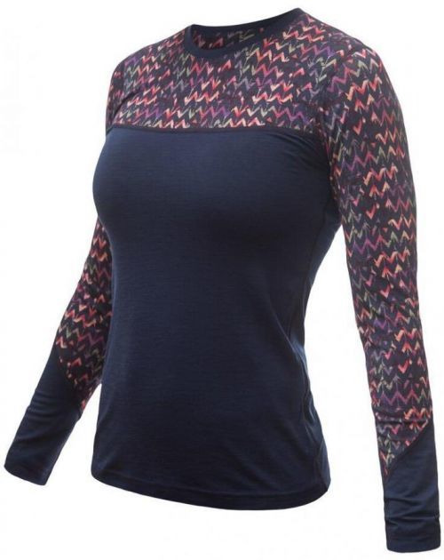 Sensor Merino Impress dámské triko dl.rukáv deep blue/origami S
