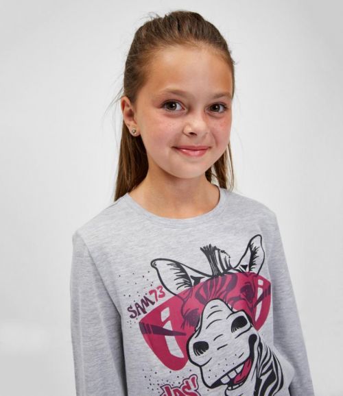 SAM 73 Dívčí triko AGNES Šedá 104