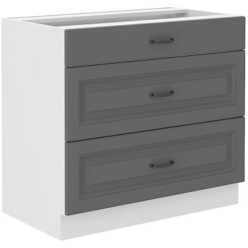 Kuchyňská Skříňka Stilo dustgrey/bílá 80D 3S BB