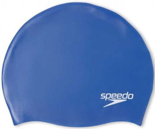 Speedo Plain Moulded Silicone Junior Cap Modrá