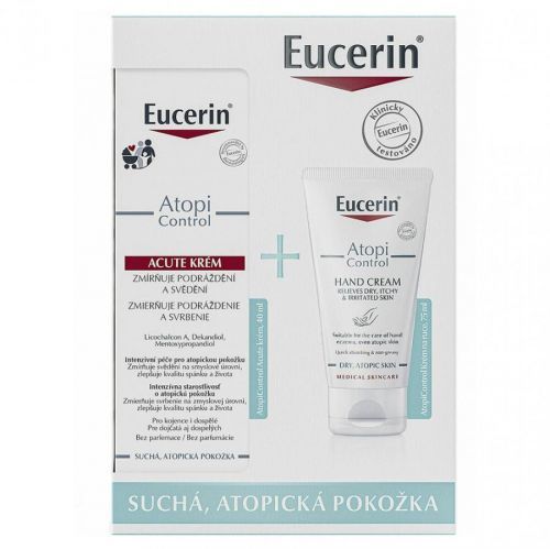 EUCERIN AtopiControl Acut krém 40 ml + AtopiControl Krém na ruce 75 ml Vánoční kazeta 2022