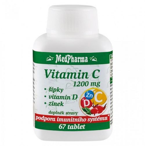 MEDPHARMA Vitamin C 1200 mg se šípky + vitamin D + zinek 67 tablet