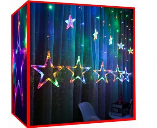 Dekorativní vánoční osvětlení MAXY - Světelný závěs hvězdy 138 LED multicolor - BR8097