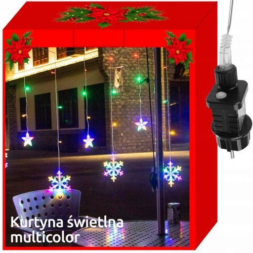 Dekorativní vánoční osvětlení MAXY - Světelný závěs hvězdy 138 LED, 31V, multicolor - BR8105