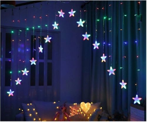 Dekorativní vánoční osvětlení MAXY - Světelný závěs hvězdy 136 LED multicolor - BR8106