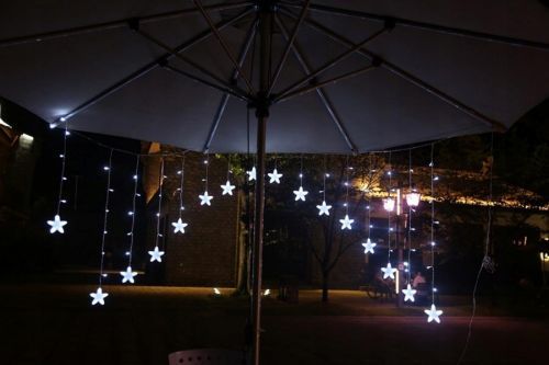 Dekorativní vánoční osvětlení MAXY - Světelný závěs hvězdy 136 LED studená bílá - BR8107