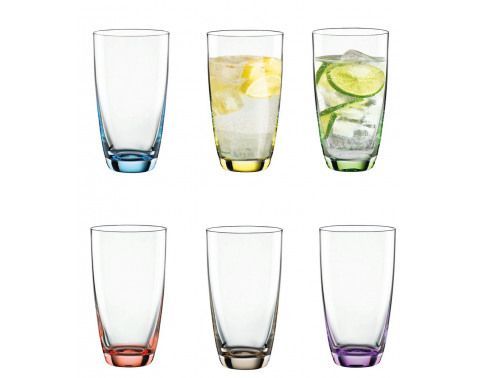 Sada 6 barevných sklenic Viva Colori
