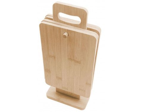 Kuchyňská prkénka (4 ks) ve stojanu Bambus 22x14 cm