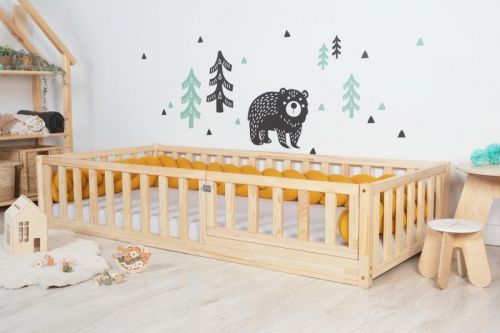 Dětská postel se zábranou Ourbaby 200x90 cm přírodní borovice