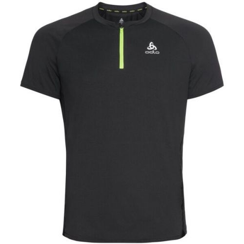 Odlo AXALP TRAIL T-SHIRT CREW NECK S/S 1/2 ZIP Pánské funkční tričko, černá, velikost L
