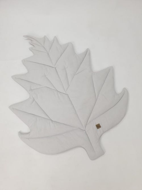 Bavlněná hrací podložka List - světle šedá grey leaf matte