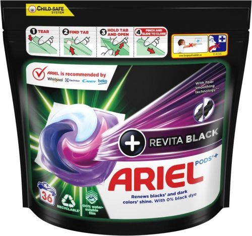 Ariel + kapsle na praní Black 36 ks
