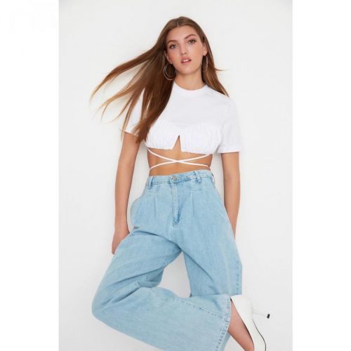 Trendyol X Sagaza Studio White Tie Detailed Bustier