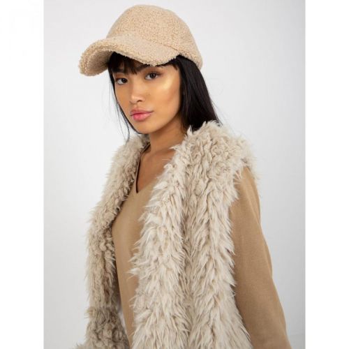 A beige fur vest with a Hallie lining