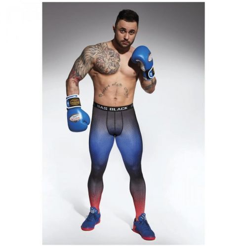 Bas Bleu QUANTUM men's functional sports leggings with welt at the waist