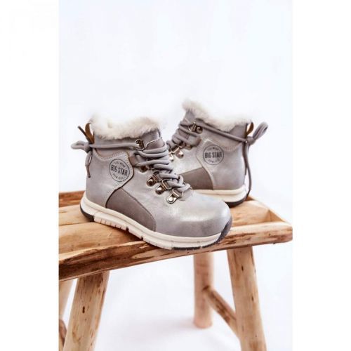 Children's insulated boots with a zipper Big Star KK374178 Silver
