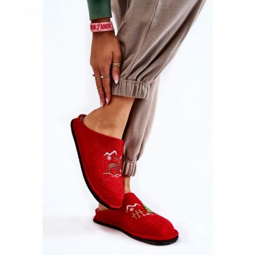 Domestic slippers Big Star KK276017 Red-Beige