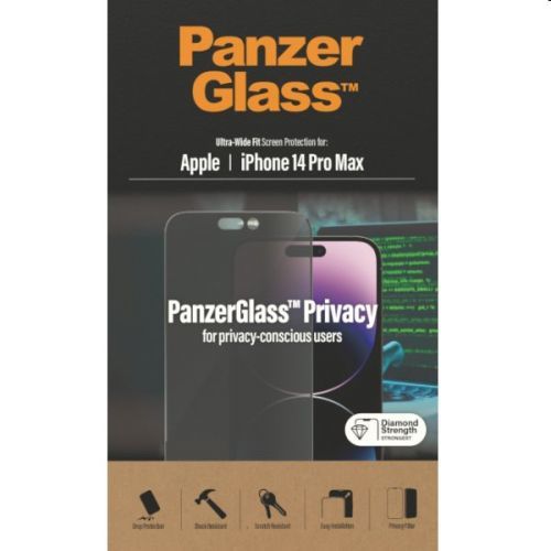 Ochranné sklo PanzerGlass UWF Privacy AB pro Apple iPhone 14 Pro Max, černé