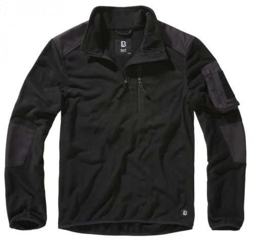 Mikina Brandit Fleece Troyer Ripstop - černá, XXL