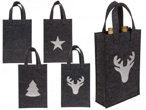 Šedá dárková taška, vánoční přivítání