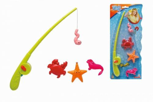 SIMBA Chytání rybiček set magnetický prut 36cm + 3 zvířátka plast na kartě