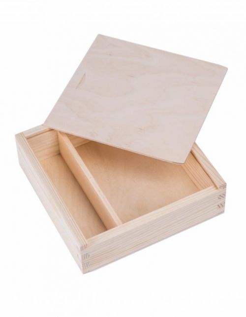 FK Dřevěná krabička na fotografie 10x15 - 19x19x5 cm, Přírodní