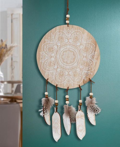 Dřevěný lapač snů mandala