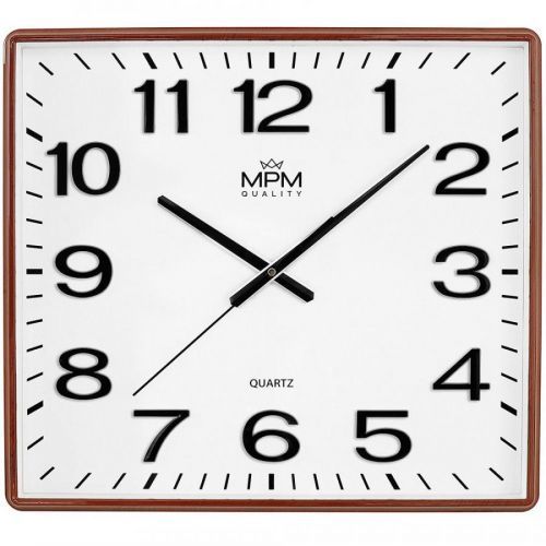 Designové plastové nástěné hodiny MPM Vinity hranatého tvaru a moderního vzhledu s vystouplými 3D číslicemi a plynulým chodem E01.4225 E01.4225.50