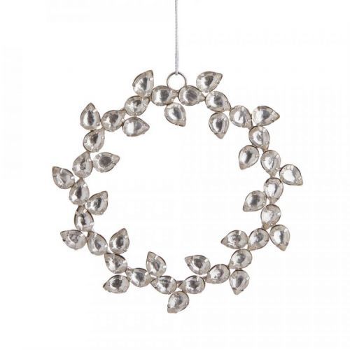 HANG ON Vánoční ozdoba věnec ze skleněných perel 13 cm