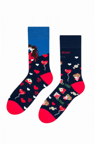 More 079 Pánské vzorované ponožky nepárové  43-46 oranžová