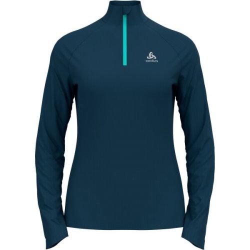 Odlo W MID LAYER 1/2 ZIP ESSENTIALCERAMIWARM Dámská funkční mikina, tmavě modrá, velikost L