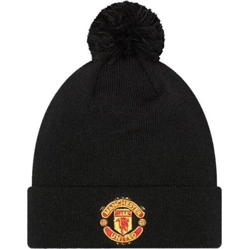 New Era WORDMARK BOBBLE BEANIE MANCHESTER UNITED Dětská zimní čepice, černá, velikost YOUTH