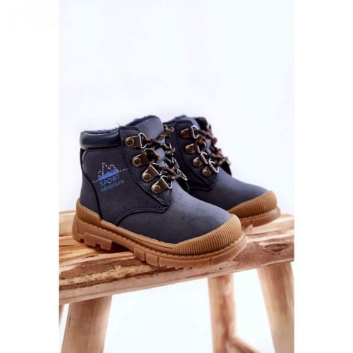 Children's Warm Boots Trappers Navy Blue Walter