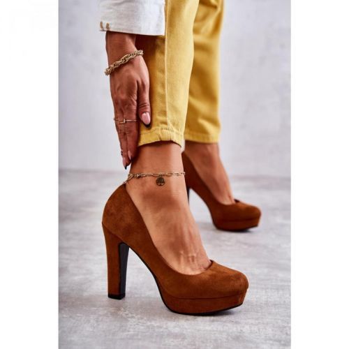 Classic Suede Pumps On Heel Camel Soro