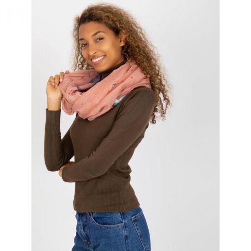 Light pink women's scarf with a print