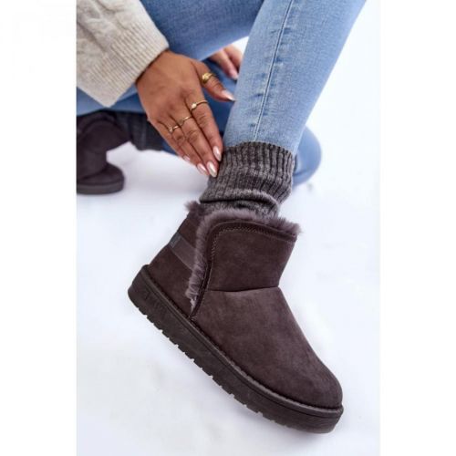 Damskie Botki Śniegowce Big Star KK274623 Szare