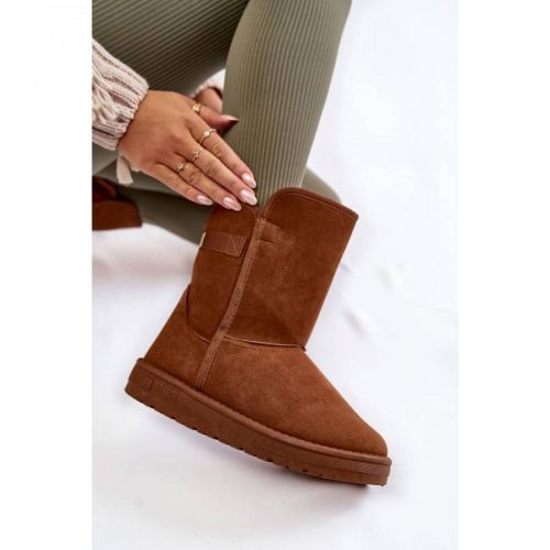 Damskie Wysokie Śniegowce Big Star KK274616 Brązowe