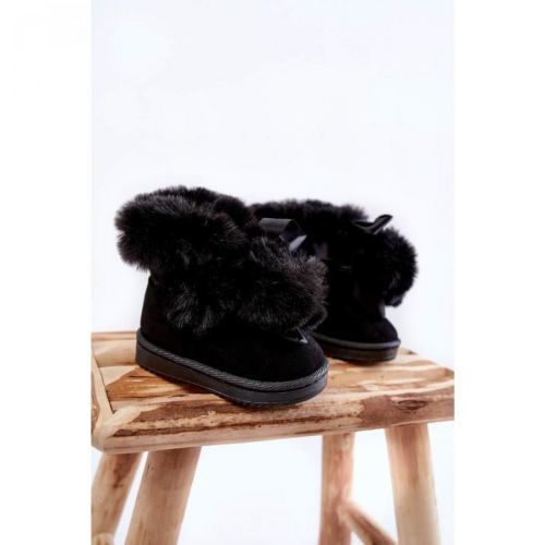 Children's Youth Warm Snow Boots Black Roofy