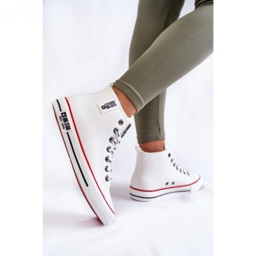 Klasyczne Wysokie Ocieplane Trampki Big Star KK274597 Białe