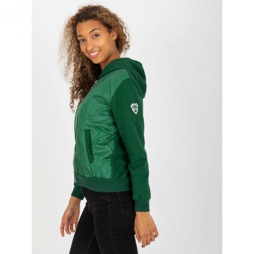 Dark green quilted bomber sweatshirt made of RUE PARIS cotton