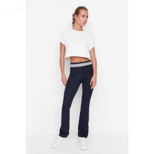 Trendyol Navy Blue Flare Trousers