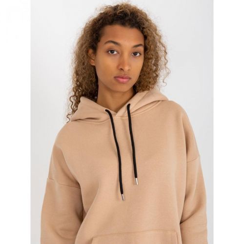 Basic beige sweatshirt with a hood RUE PARIS