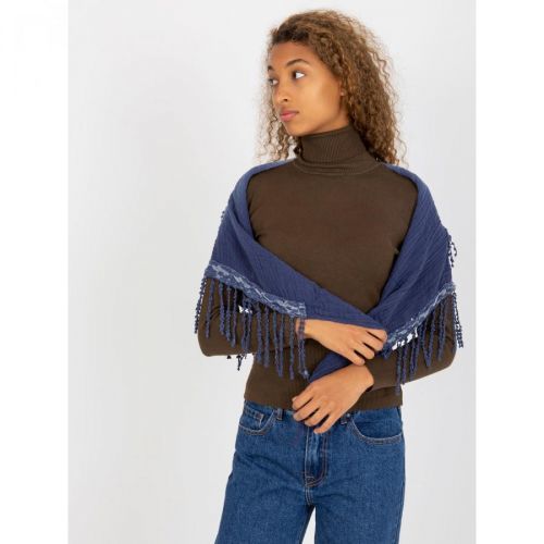 Women's blue muslin scarf with braids