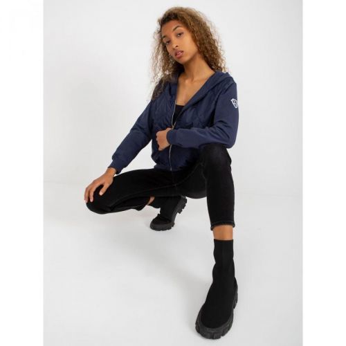 Navy blue women's bomber hoodie RUE PARIS