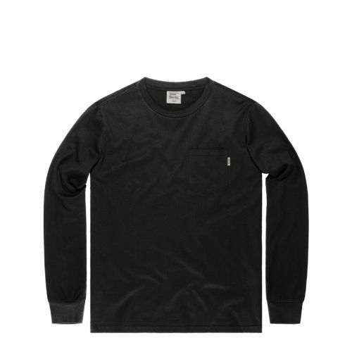 Triko dlouhé Vintage Industries Grant Pocket Long - černé, L